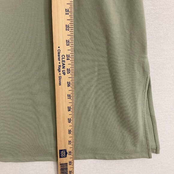 Garnet Hill Sage Green Turtle Neck Sleeveless Stretch Knit Side Slit Tunic Large - Picture 4 of 10